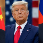 En la foto, Xi Jinping, Donald Trump y Vladímir Putin