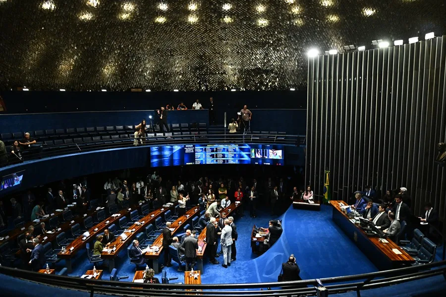 En la foto, el Senado brasileño durante un sesión, en Brasilia