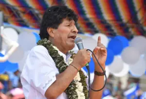 En la foto, el expresidente de Bolivia Evo Morales, durante un evento, en el estadio de Chimoré (Bolivia