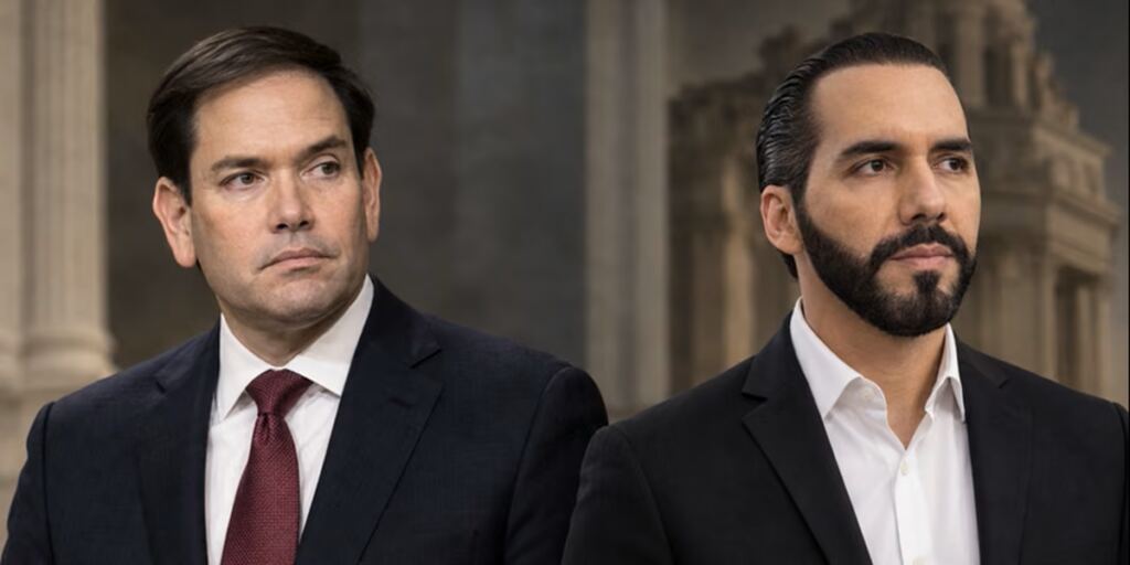 En la foto, Marco Rubio y Nayib Bukele