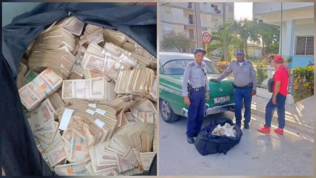 En la foto, imágenes de la incautación de 29 millones de pesos en Holguín