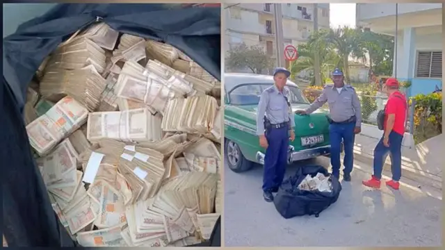 En la foto, imágenes de la incautación de 29 millones de pesos en Holguín