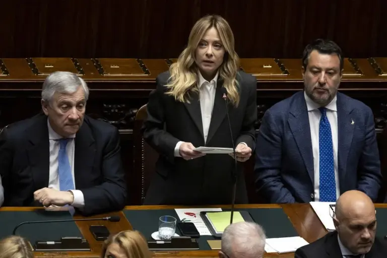 En la foto, la primera ministra italiana, Giorgia Meloni, en una comparecencia ante la Cámara de Diputados