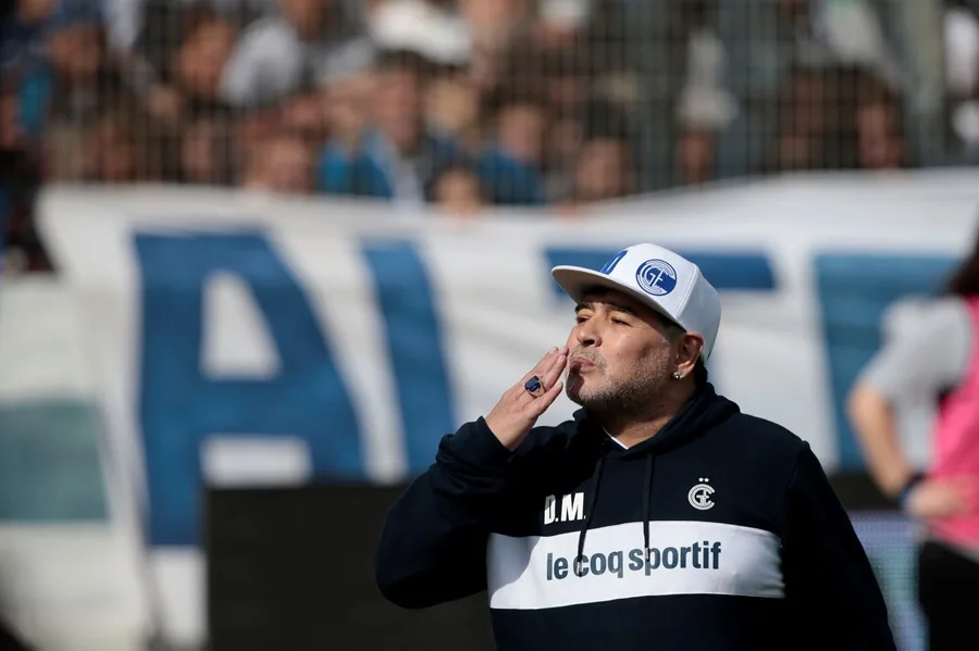 En la foto, el exfutbolista argentino Diego Armando Maradona
