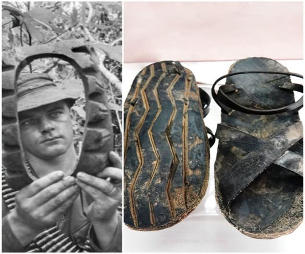 Las sandalias del Viet Cong 2 En la foto, las sandalias vietnamitas