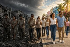 En la foto, Cuba en dos tiempos