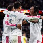 En la foto, Jugadores del Real Madrid festejando un gol