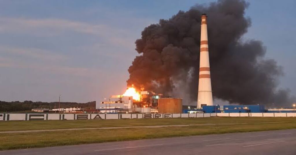 Incendio en termoeléctrica dispara récord de apagones en Cuba 2 En la foto, el incendio en la CTE Ernesto Guevara, de Santa Cruz del Norte