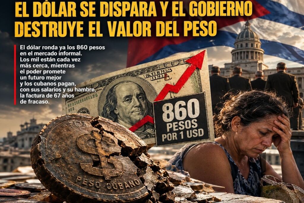 En la foto, una imagen relativa al alza del precio del dólar en Cuba