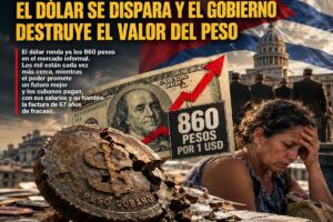 En la foto, una imagen relativa al alza del precio del dólar en Cuba