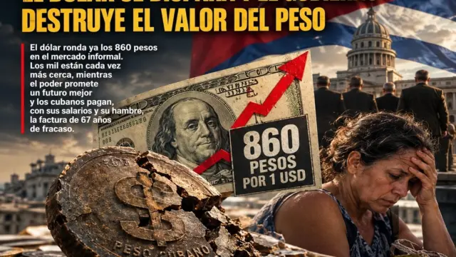 En la foto, una imagen relativa al alza del precio del dólar en Cuba