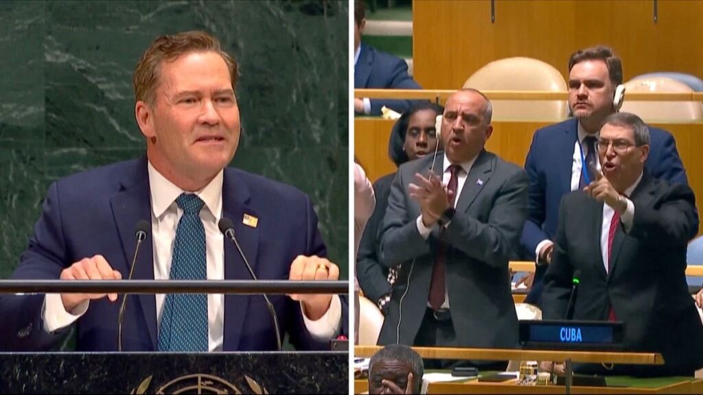¿Por qué el régimen cubano perdió los estribos con Mike Waltz? 2 En la foto, Mike Waltz y la chancletera delegación cubana en ONU