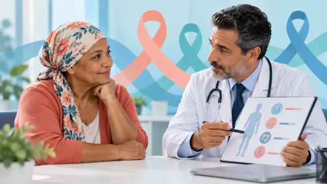 Consulta médica sobre prevención y tratamiento de cánceres frecuentes