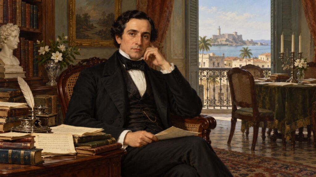 Retrato histórico recreado de Domingo del Monte, crítico y organizador de la cultura cubana