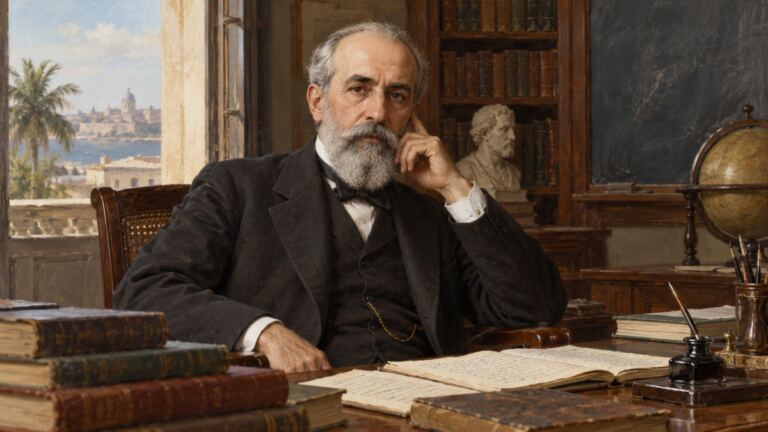 Retrato histórico recreado de Enrique José Varona, filósofo y educador cubano