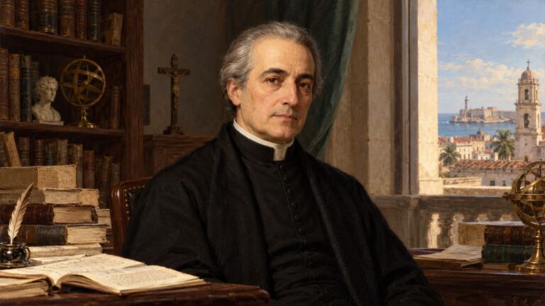 Retrato histórico recreado de José Agustín Caballero, sacerdote y filósofo cubano
