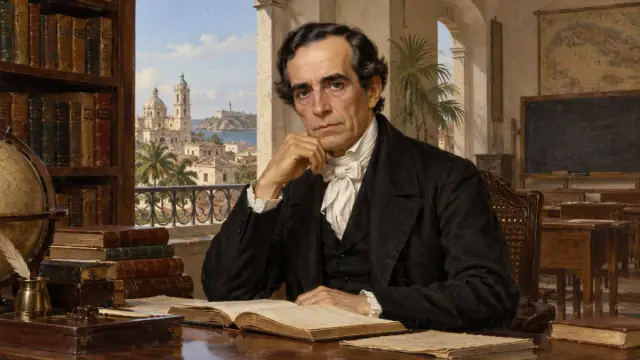 Retrato histórico recreado de José de la Luz y Caballero, filósofo y educador cubano