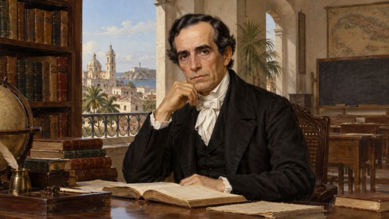 Retrato histórico recreado de José de la Luz y Caballero, filósofo y educador cubano
