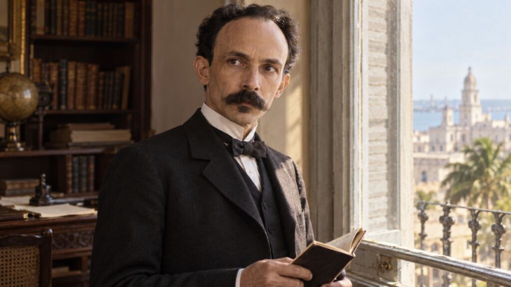 Retrato realista recreado de José Martí, escritor y líder de la independencia cubana