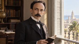 Retrato realista recreado de José Martí, escritor y líder de la independencia cubana