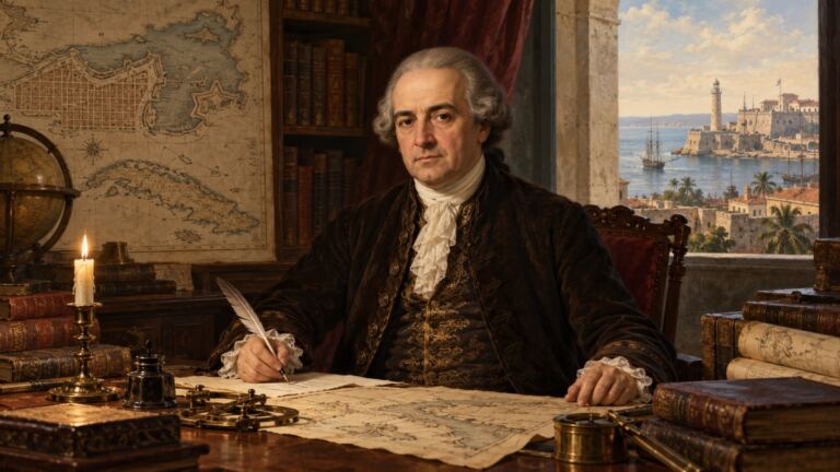 Retrato histórico recreado de José Martín Félix de Arrate, primer historiador cubano