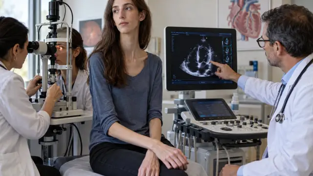 Mujer adulta en seguimiento de cardiología y oftalmología por síndrome de Marfan