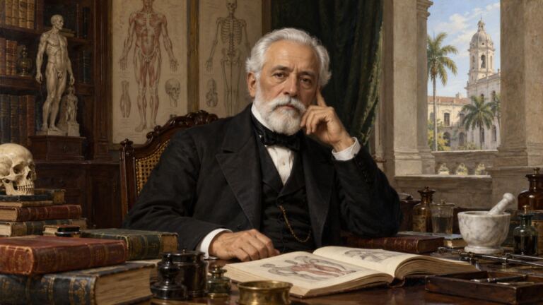 Retrato histórico recreado de Nicolás José Gutiérrez, médico cubano
