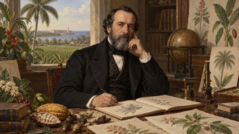 Retrato histórico recreado de Ramón de la Sagra, naturalista y agrónomo