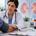 Análisis y control médico para ilustrar la enfermedad renal crónica